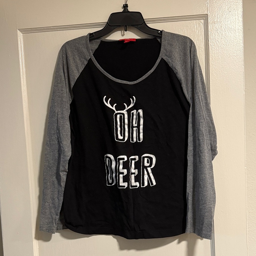 Macy's Family PJs Black and Gray Women's Top